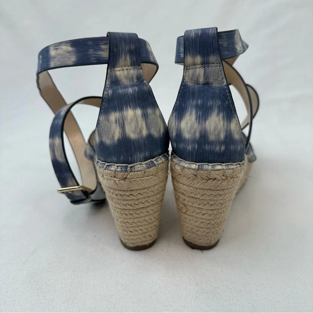 Vince Camuto Mesteria Platform Wedge Espadrille Sandal 8.5 Blue